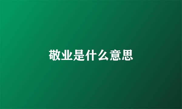 敬业是什么意思