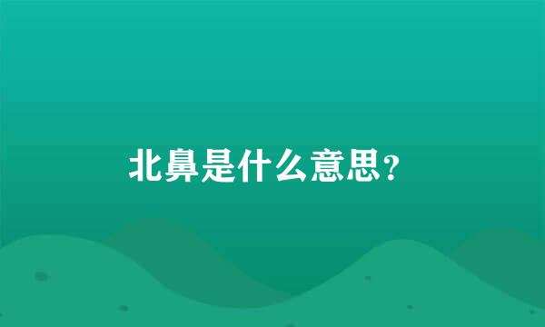 北鼻是什么意思？