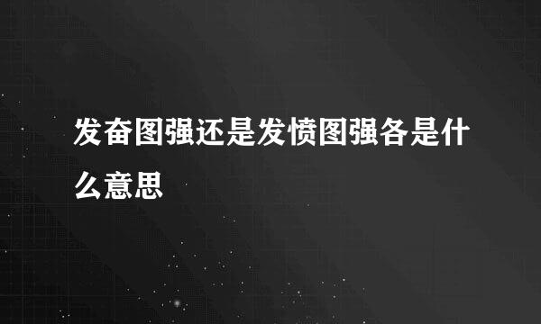 发奋图强还是发愤图强各是什么意思