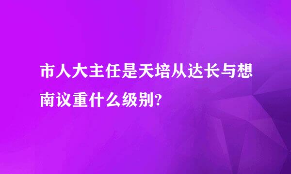 市人大主任是天培从达长与想南议重什么级别?