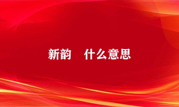 新韵 什么意思