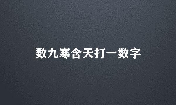 数九寒含天打一数字