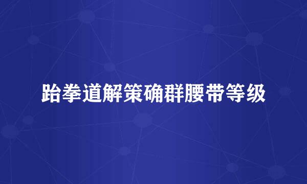 跆拳道解策确群腰带等级