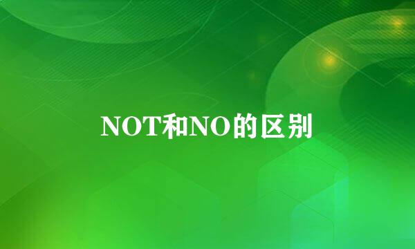 NOT和NO的区别