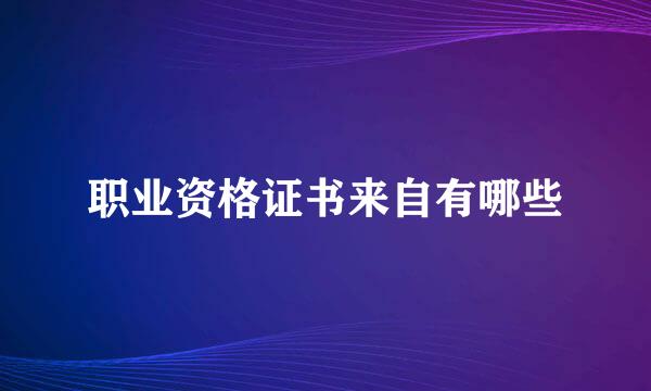 职业资格证书来自有哪些
