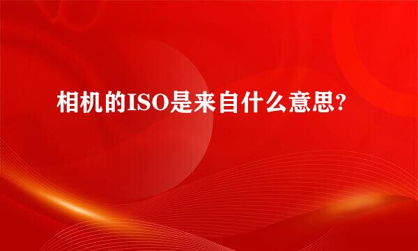 相机的ISO是来自什么意思?