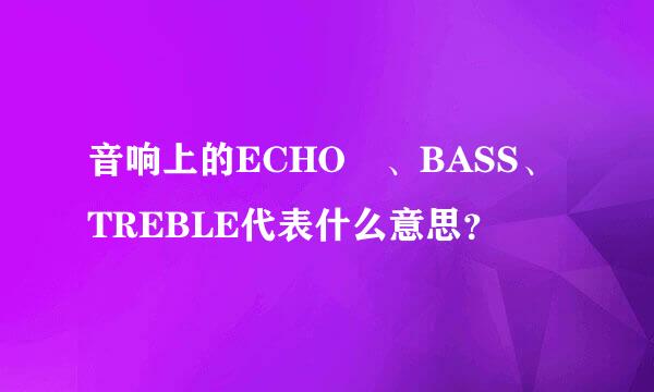 音响上的ECHO 、BASS、TREBLE代表什么意思？