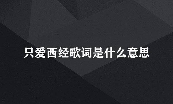 只爱西经歌词是什么意思