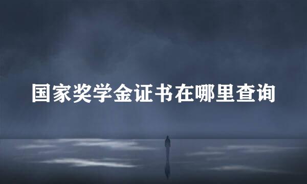 国家奖学金证书在哪里查询