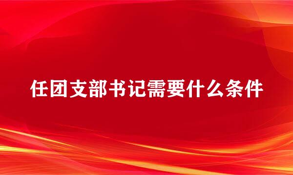 任团支部书记需要什么条件