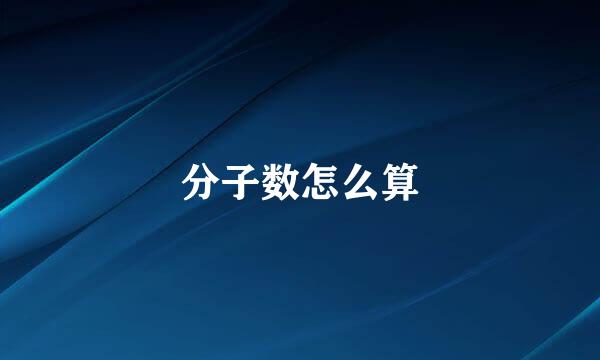 分子数怎么算