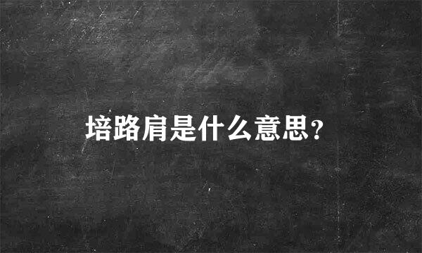 培路肩是什么意思？