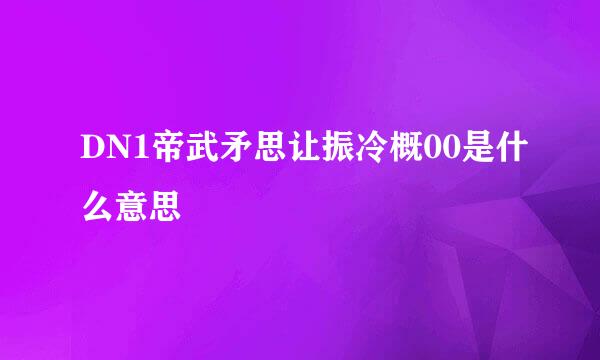 DN1帝武矛思让振冷概00是什么意思
