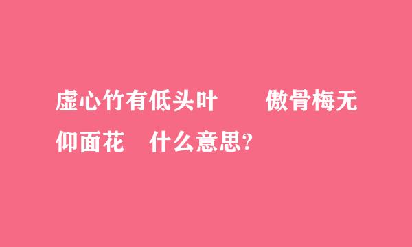 虚心竹有低头叶  傲骨梅无仰面花 什么意思?