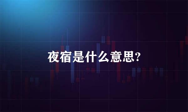 夜宿是什么意思?