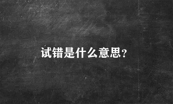 试错是什么意思？
