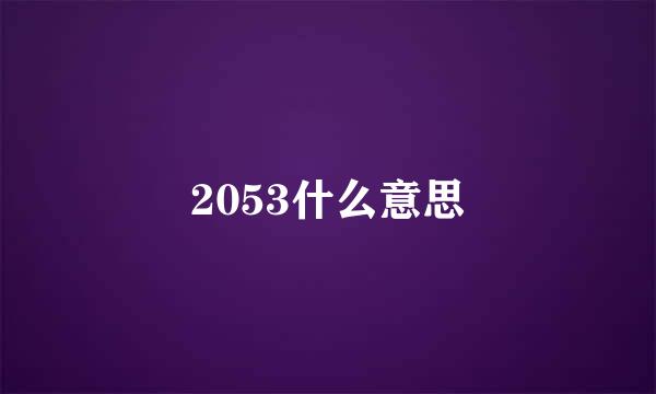 2053什么意思