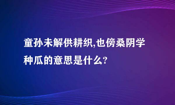 童孙未解供耕织,也傍桑阴学种瓜的意思是什么?