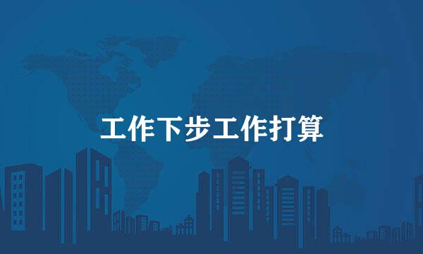 工作下步工作打算