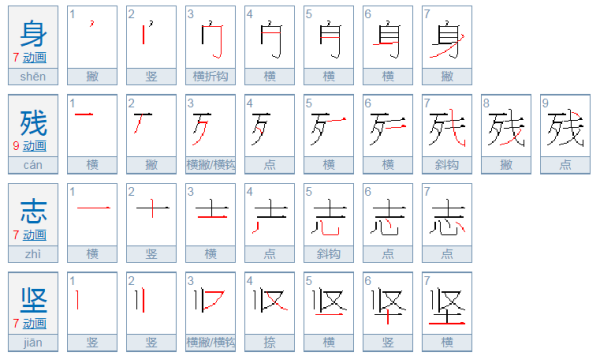 身残志坚的意思