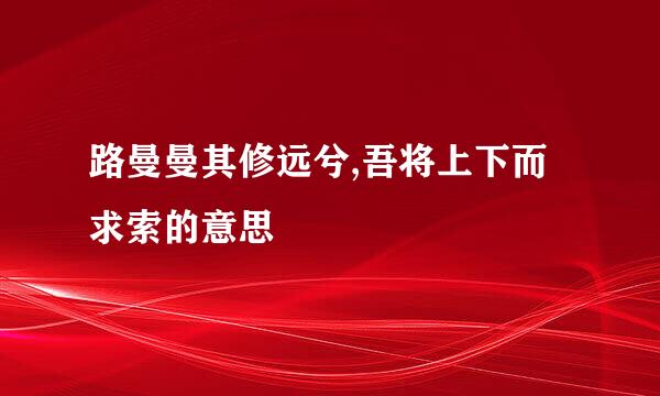 路曼曼其修远兮,吾将上下而求索的意思