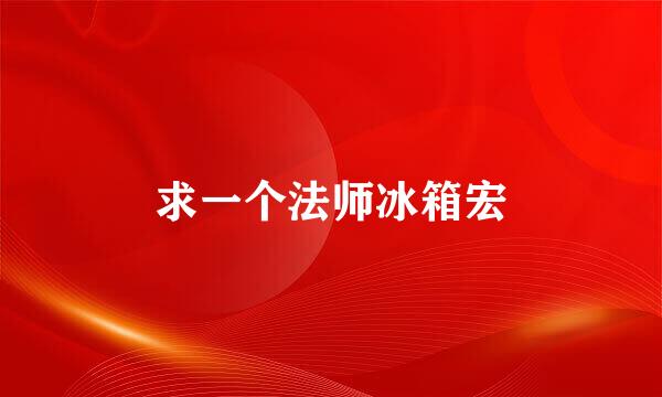 求一个法师冰箱宏