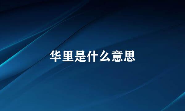 华里是什么意思