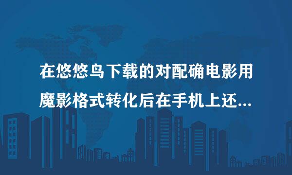 在悠悠鸟下载的对配确电影用魔影格式转化后在手机上还是不能看.转的是MP4的格式