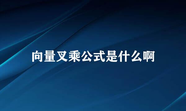 向量叉乘公式是什么啊