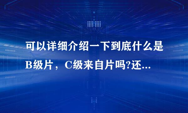 可以详细介绍一下到底什么是B级片，C级来自片吗?还有D，E，F级吗?真是搞不懂啊!麻烦大家了!