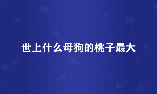 世上什么母狗的桃子最大