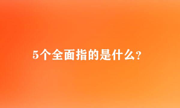 5个全面指的是什么？