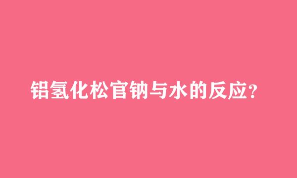 铝氢化松官钠与水的反应？