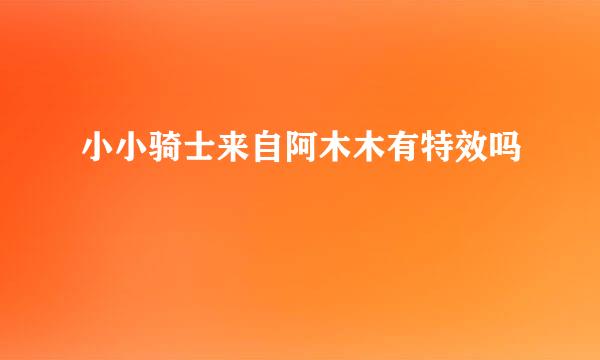小小骑士来自阿木木有特效吗