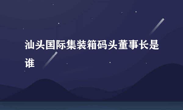 汕头国际集装箱码头董事长是谁