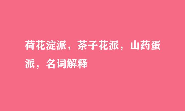 荷花淀派，茶子花派，山药蛋派，名词解释