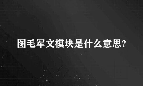 图毛军文模块是什么意思?