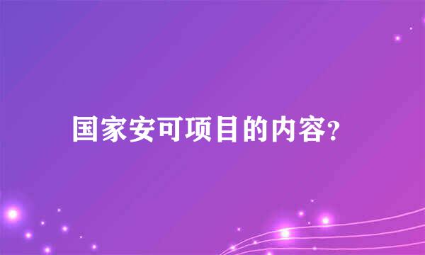 国家安可项目的内容？