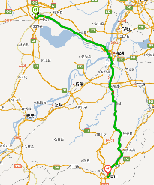 合肥到黄山多少公里