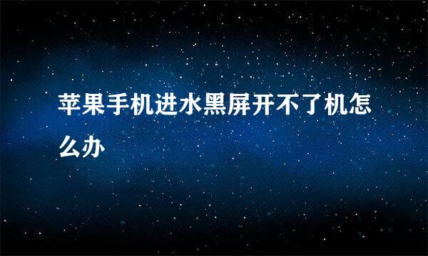 苹果手机进水黑屏开不了机怎么办