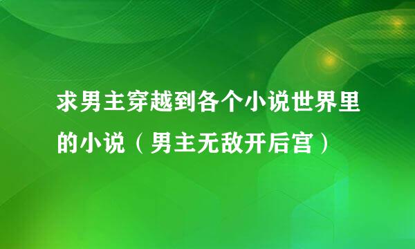 求男主穿越到各个小说世界里的小说（男主无敌开后宫）