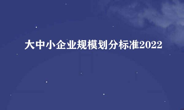 大中小企业规模划分标准2022