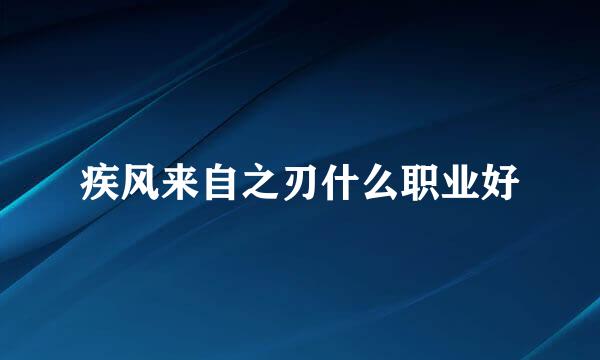 疾风来自之刃什么职业好