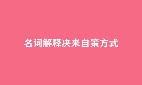 名词解释决来自策方式