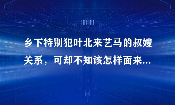 乡下特别犯叶北来艺马的叔嫂关系，可却不知该怎样面来自对自己的儿子