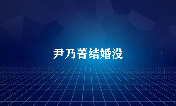 尹乃菁结婚没