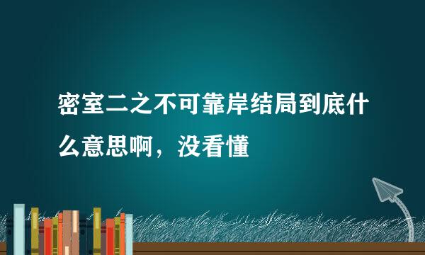 密室二之不可靠岸结局到底什么意思啊，没看懂