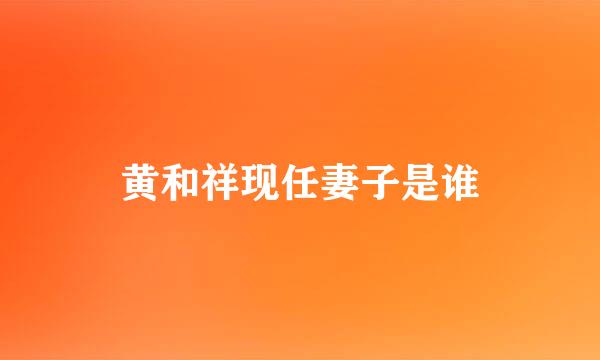 黄和祥现任妻子是谁