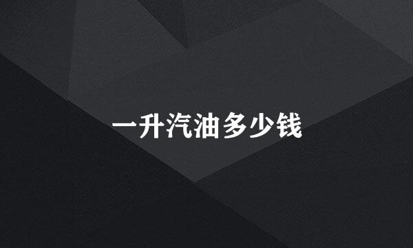 一升汽油多少钱