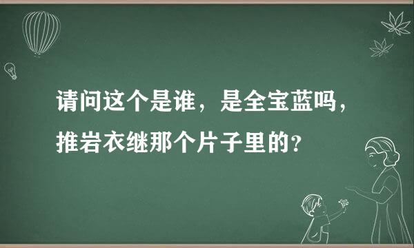 请问这个是谁，是全宝蓝吗，推岩衣继那个片子里的？